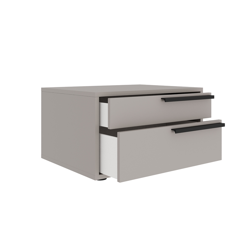 Casabianca Furniture Carter Wood Right Nightstand in Taupe Matte