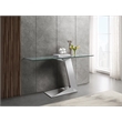 Casabianca Furniture Cecilia Console Table in Clear Glass/Stainless Base