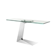 Casabianca Furniture Cecilia Console Table in Clear Glass/Stainless Base