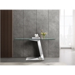Casabianca Furniture Cecilia Console Table in Clear Glass/Stainless Base