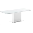 Casabianca Furniture Bianca Glass Top Dining Table in White