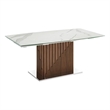 Casabianca Moon Manual Dining Table with Walnut Base and White Marbled Top