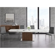 Casabianca Moon Manual Dining Table with Walnut Base and White Marbled Top