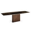Casabianca Moon Manual Dining Table with Walnut Base and Smoked Top