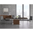 Casabianca Moon Manual Dining Table with Walnut Base and Smoked Top