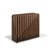 Casabianca Moon Manual Dining Table with White Top and Walnut Base