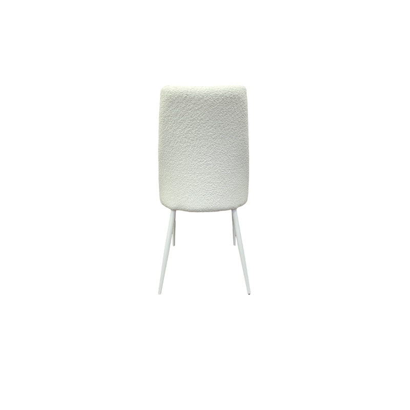 Casabianca Home Mia Dining Chair in White Leather & Cotton