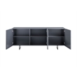 Casabianca Home Buffet in Gray Marbled Porcelain With Storage