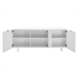 Casabianca Home Buffet in White Marbled Porcelain With Storage