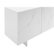 Casabianca Home Buffet in White Marbled Porcelain With Storage