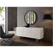 Casabianca Home Buffet in White Marbled Porcelain With Storage