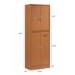 Hodedah 4 Door Kitchen Pantry with 4 Shelves 5 Compartments in Cherry Wood