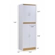 Hodedah 4 Door Kitchen Pantry with 4 Shelves 5 Compartments in White Wood