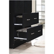 Hodedah 2 Door Armoire with 2 Drawers and Clothing Rod in Black Wood