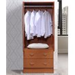 Hodedah 2 Door Armoire with 2 Drawers and Clothing Rod in Cherry Wood