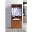 Hodedah 2 Door Armoire with 2 Drawers and Clothing Rod in Cherry Wood