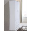 Hodedah 2 Door Armoire with 2 Drawers and Clothing Rod in White Wood