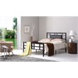 Hodedah Complete Metal Twin-Size Bed with Headboard-Footboard in Black Finish