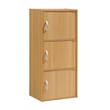 Hodedah 3 Shelf 3 Door Multi-Purpose Wooden Bookcase in Beige Finish
