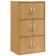Hodedah 3 Shelf 6 Door Multi-Purpose Wooden Bookcase in Beige Finish