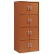 Hodedah 4 Shelf 8 Door Versatil Wooden Bookcase Cabinet in Cherry Finish