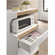 Hodedah Microwave Contemporary Wooden Kitchen Cart in White Finish