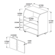 Hodedah Modern Wooden Microwave Kitchen Cart in White Finish
