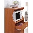 Hodedah Microwave Contemporary Wooden Kitchen Cart in Cherry Finish
