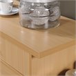 Hodedah Kitchen Island with Spice Rack plus Towel Holder in Beige Wood