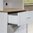 Hodedah Kitchen China with 4-Door 1-Drawer and Microwave Space in White Wood