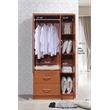 Hodedah 3 Door Armoire with 2 Drawers 3 Shelves in Cherry Wood