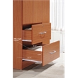 Hodedah 3 Door Armoire with 2 Drawers 3 Shelves in Cherry Wood