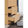 Hodedah 3 Door Armoire with 2 Drawers 3 Shelves in Beige Wood