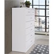 Hodedah 7 Drawer Chest with Locks on 2 Top Drawers in White Wood