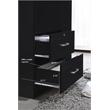 Hodedah 3 Door Armoire with 2 Drawers 3 Shelves in Black Wood