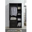 Hodedah 3 Door Armoire with 2 Drawers 3 Shelves in Chocolate Wood