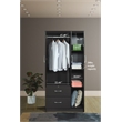 Hodedah 3 Door Armoire with 2 Drawers 3 Shelves in Chocolate Wood