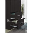 Hodedah 3 Door Armoire with 2 Drawers 3 Shelves in Chocolate Wood