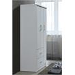 Hodedah 3 Door Armoire with 2 Drawers 3 Shelves in White Wood