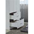 Hodedah 3 Door Armoire with 2 Drawers 3 Shelves in White Wood