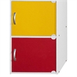 Hodedah 4 Shelf 4 Door Multi-Purpose Wooden Bookcase in Multi-color Finish