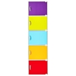 Hodedah 5 Shelf 5 Door Multi-Purpose Wooden Bookcase in Multi-color Finish