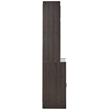 Hodedah Kitchen Cabinet 1 Drawer and Space for Microwave in Black-Beige Wood