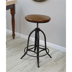 Carolina Classics Jovani Adjustable Stool in Chestnut and Black