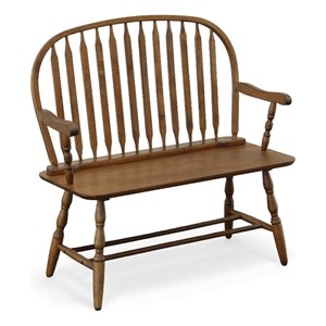 Carolina Classics Windsor Living Room Bench in American Oak