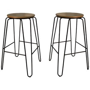 Carolina Classics Ethan 29&quot Solid Wood Seat Stool in Maple/Black (Set of 2)