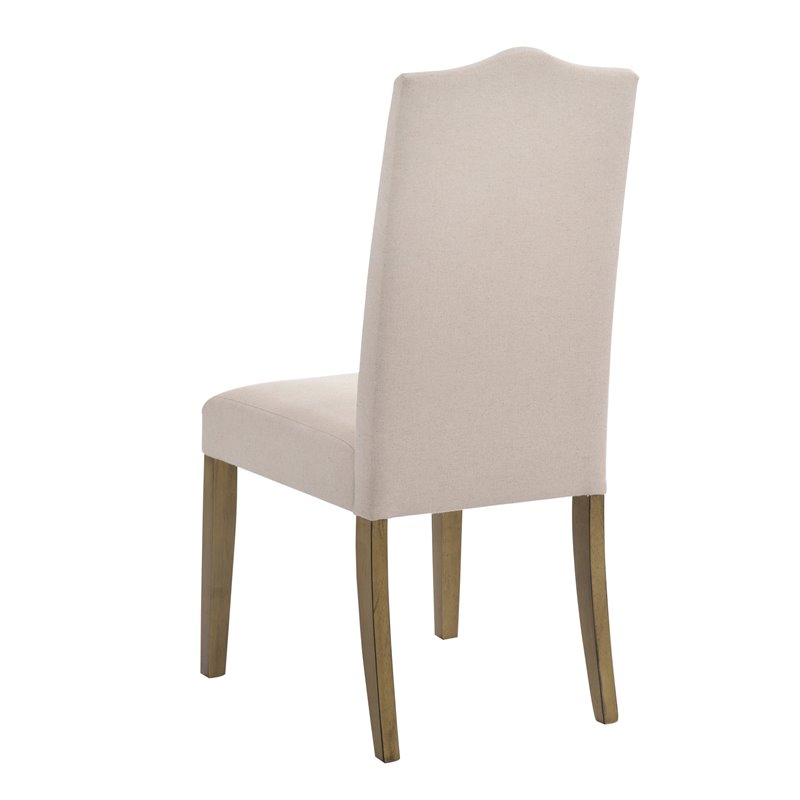 Carolina Classics Romero Nail head Parson Chair Harvest Oak with Linen