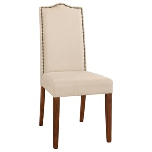 Carolina Classics Romero Nail head Parson Chair Chestnut with Linen