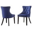 Carolina Classics Julia Tufted Back Upholstered Dining Chair Espresso/Navy (2)
