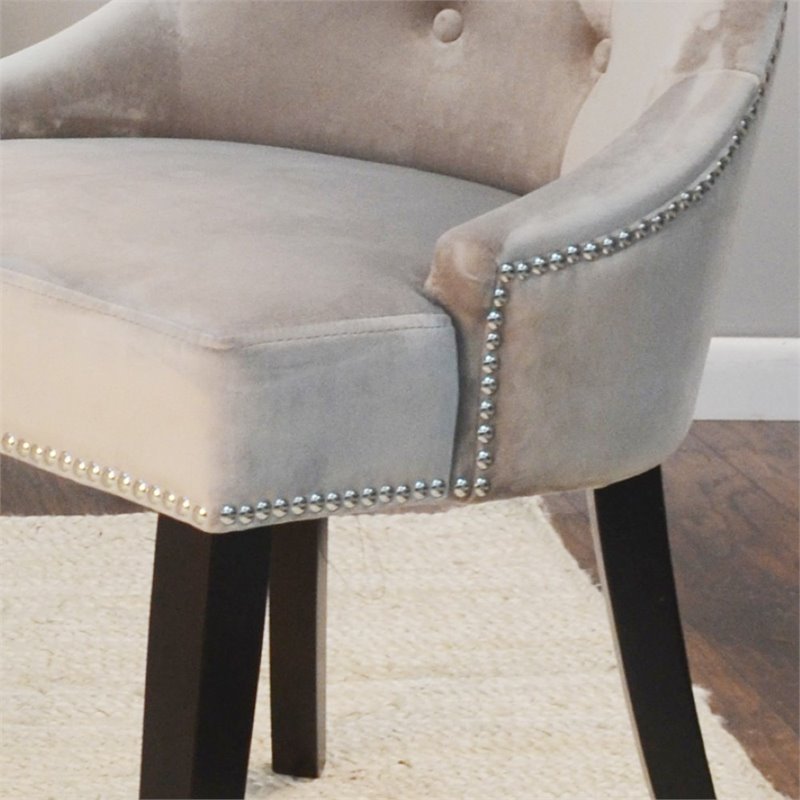 Carolina Classics Julia Tufted Back Upholstered Dining Chair Espresso/Gray (2)